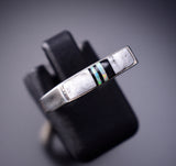 Size 6 White Buffalo Navajo Inlay Ring by Allen Tolino - 6K22Y