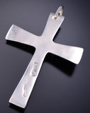 Silver & Turquoise Multistone Zuni Handmade Cross Pendant by Cecilia Iule 6G29D