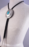 Shadow Box Kingman Turquoise Bolo Tie by Wilbert Muskett 5L11B
