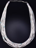 Fresh Water Pearl w/ Turquoise Nuggets Navajo Necklace by Erick Begay 5H03G