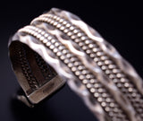 Vintage Silver Navajo Handmade Rivers Navajo Bracelet 5F10C