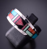 Size 10 Silver Multistone Navajo Inlay Ring by Jim Harrison 4C13S