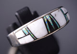 Size 13-3/4 Navajo White Buffalo Inlay Men's Ring by Allen Tolino 6K26K