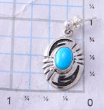 Silver & Turquoise Navajo Basket Design Earrings by Allen Lee 3B10D