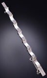 Silver Multistone Navajo Inlay Natural Flow Link Bracelet by Laura Lincoln 6H31F