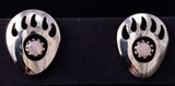 Pink Mussel Shell Bear Paw Earring Navajo handmade 6K02Q