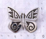 Silver Navajo Overlay Butterfly Brooch by Sonny Gene 6G29J