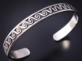 Silver Hopi Handmade Rivers & Canyons Bracelet by Gerald Lomaventema 5H25F