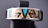 Size 7-1/4 Contemporary Picture Jasper Navajo Inlay Ring by Allen Tolino 6K26O