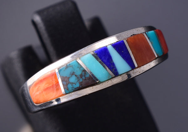 Size 6-1/2 Navajo Inlay Multistone Ring by Rose Ann Long 6K27L