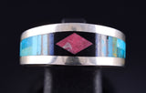 Size 11-1/4 Silver Multistone Navajo Inlay Ring by Jimmy Harrison 5K10U