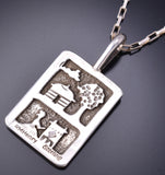 Reversible Silver Navajo Woman Child Canyon De Chelly Pendant Ravis Henry 6D20L