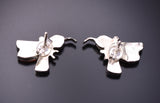 Silver & Turquoise Multistone Zuni Inlay Hummingbird Earrings by Sharon Natewa 3G03M