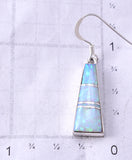 Silver & Opal Navajo Inlay Dangle Earrings by James Manygoats 6D07U