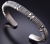 Silver Navajo Hand-filed Men's Bracelet by Erick Begay 6C03B