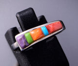 Size 5 Inlay Navajo Multistone Ring by Alfred Tsosie 3E18A