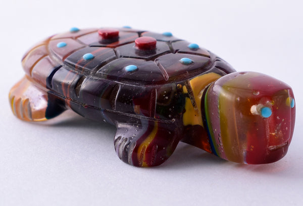 Multi-colored Rainbow Zuni Turtle Fetish by Reynold Lonasee 5L09J