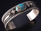 Silver & Royston Turquoise Navajo Mens Bracelet by Erick Begay 5H03A