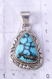 Vintage Silver & Turquoise Navajo Handmade Pendant by NE 5K10R