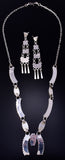 Silver & Onyx Zuni Inlay Necklace & Earring Set by Linda Shelandewa 5G28M
