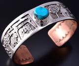 Silver & Turquoise Copper Lined Navajoland Beauty Bracelet by Ravis Henry 5L10B
