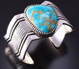 Silver & Sierra Bella Turquoise Mountains Navajo Bracelet by Erick Begay 4C01P