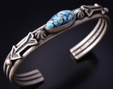 Silver Golden Hills Turquoise Protection Arrow Navajo Men's Bracelet Erick Begay 5H04A