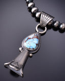Silver & Golden Hills Turquoise Navajo Blossom Pendant by Sharon McCarthy 6H25Q