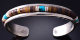 Vintage Silver Multistone Heishi Row Navajo Bracelet by Peter Sierra 5L10O