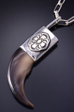 Silver Navajo Handmade Bear Claw Pendant by Erick Begay 5G12V