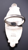 Adjustable Size - White Buffalo Stone Navajo Ring by Johnny Dixon 6K26U