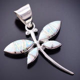 Silver & Opal Navajo Inlay Dragonfly Pendant by TSF 3L08D