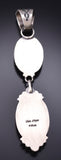 Silver & Kingman Turquoise Navajo Long 2 Stone Pendant by Tom Lewis 6H25N