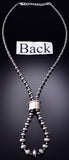 Silver & Sonoran Gold Turquoise Handstrung Navajo Pearls Loop Necklace 6H25T