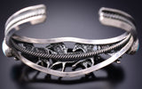 Silver & Kingman Turquoise Navajo Love Horses Bracelet by Bobby Platero 6H25U