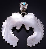 Silver & Turquoise Navajo Handmade Butterfly & Naja Pendant by Tina Jones 5J18G