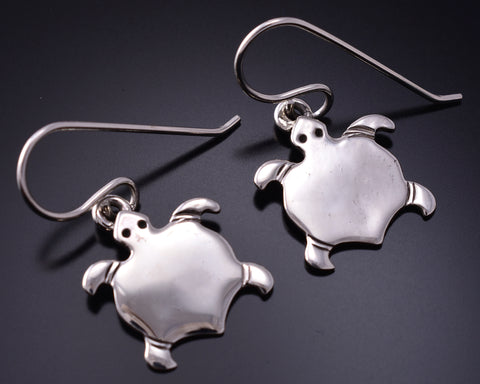 Silver Navajo Handmade Turtles Earrings by Allen Lee 5B19G