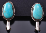 Traditional Navajo Turquoise Squash Blossom Earrings 6K02L