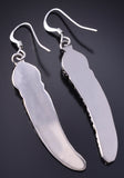 Silver & Turquoise Navajo Eagle Feather Earrings by Sharon McCarthy 5G18J