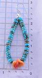 Silver & Kingman Turquoise Navajo Jacla Loop Earrings by Corraine Smith 6J30S