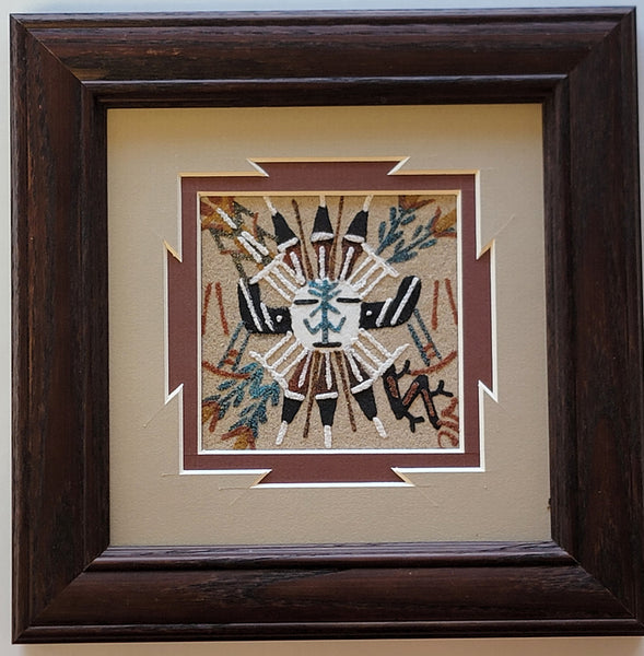 Navajo Sandpainting by Marlene Doby - Sun and Corn Design 6D01N