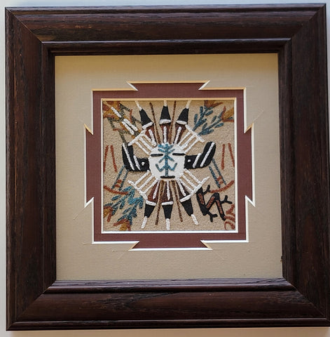 Navajo Sandpainting by Marlene Doby - Sun and Corn Design 6D01N