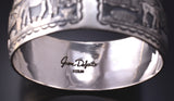 Silver Navajo Free Horse Storytelling Bangle Bracelet by June Defauito 5J29E