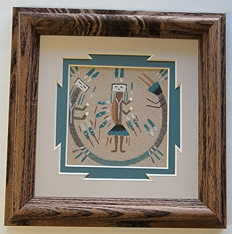 Navajo Sand Painting by Johnny Benally 7x7 - 4D10N