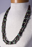 30" Three Strand Turquoise Nugget Multistone Santo Domingo Necklace by Randy Garcia - 5H25P