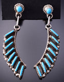 Zuni Needle Point Turquoise Earrings by Davis Kaamasee 4A19X