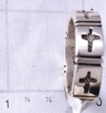 Size 12-1/4 Silver Navajo Handmade His Holy Cross Ring by Erick Begay 6C02T