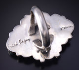 Size 8 Silver & Golden Hills Turquoise Fresh Pearl Navajo Ring Erick Begay 5F30J