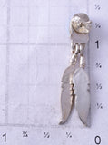 Silver & Turquoise Eagle Feathers Navajo Post Dangle Earrings 5F10W