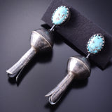 Silver & Navajo Squash Blossom Bottom Earrings by Shirley Lee 3J16S